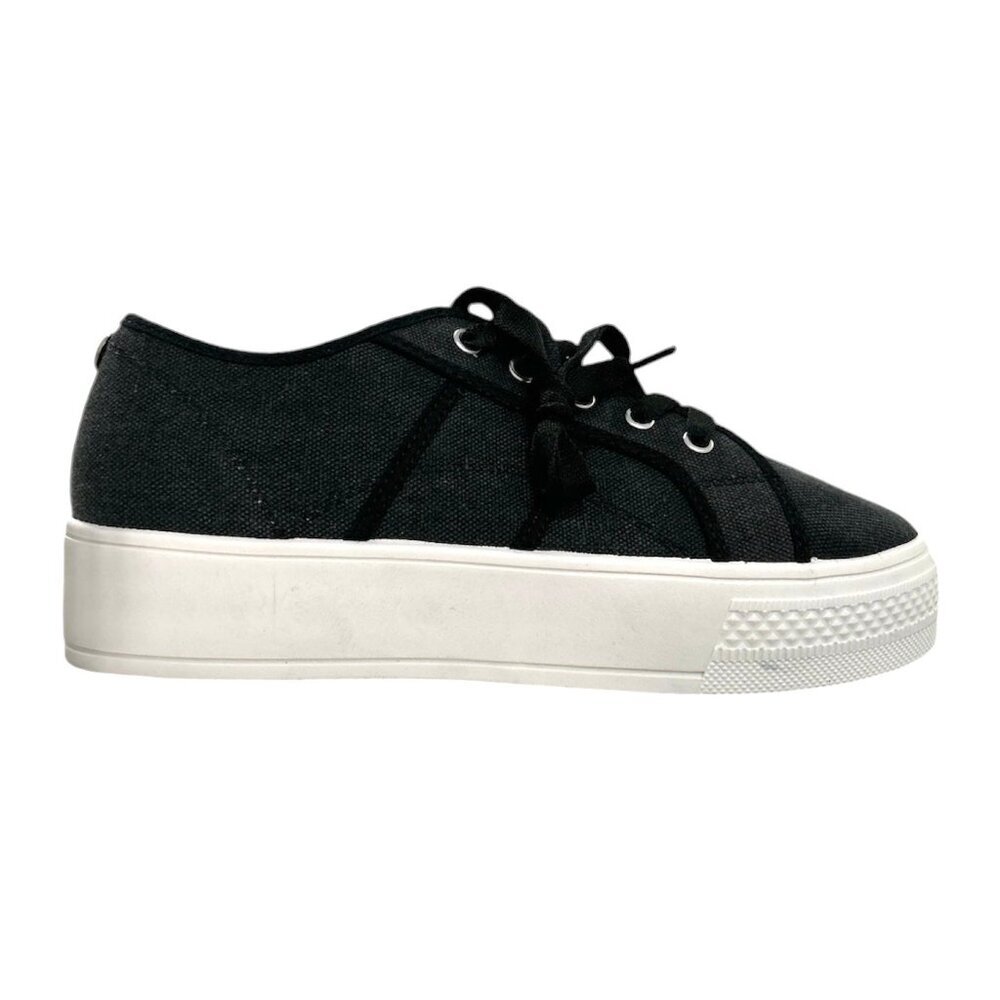 Rock & Candy SHIANN Women's Canvas Lace-Up Sneakers Black Size 9 - Picture 2 of 7